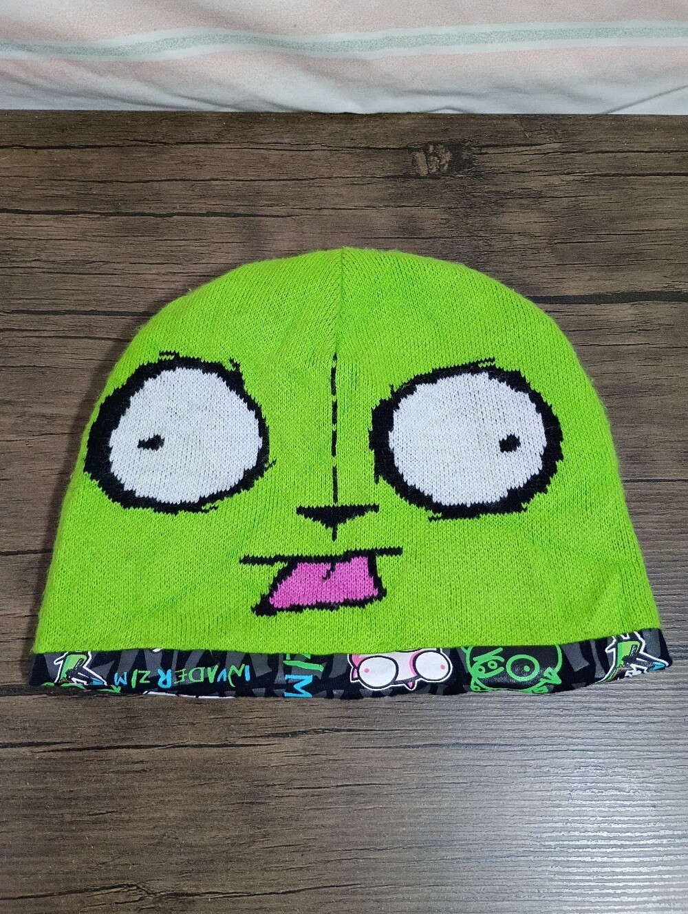 Vintage Invader Zim Reversible Beanie Hat 2008 RARE